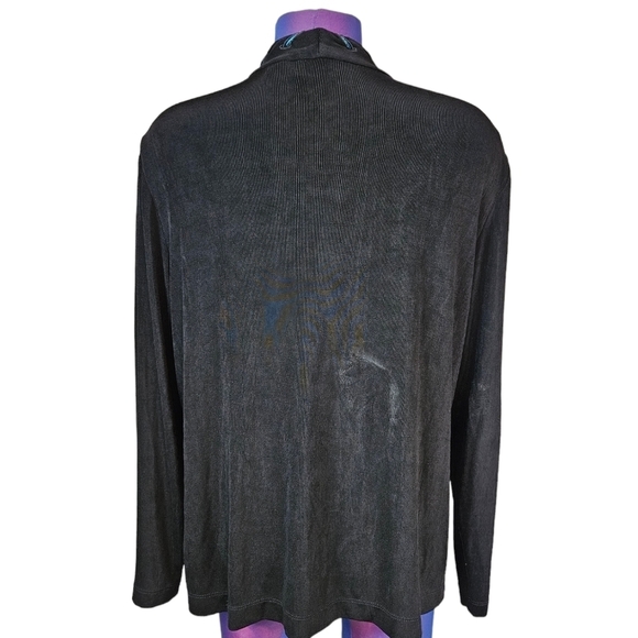 Chico's Travelers Black Open Front Cardigan Long Sleeve Size Large Women's K36 - Picture 4 of 7